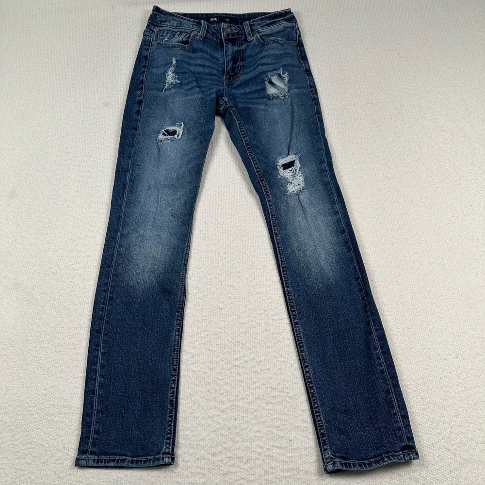 BKE Alec Jeans Mens 27x30 *26x29 Straight Leg Low‎ Rise Distressed Whiskered